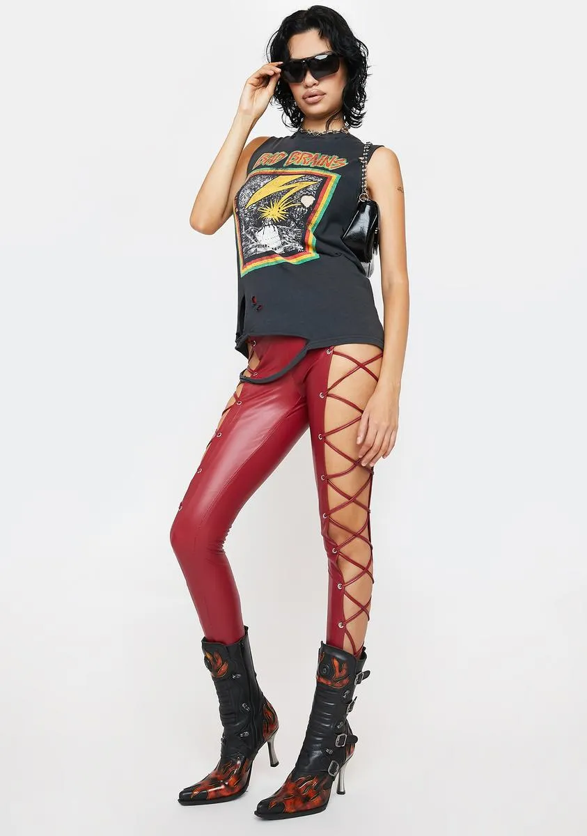 Get In Gear Lace Up Leggings sold by Dolls Kill product image thumbnail 3