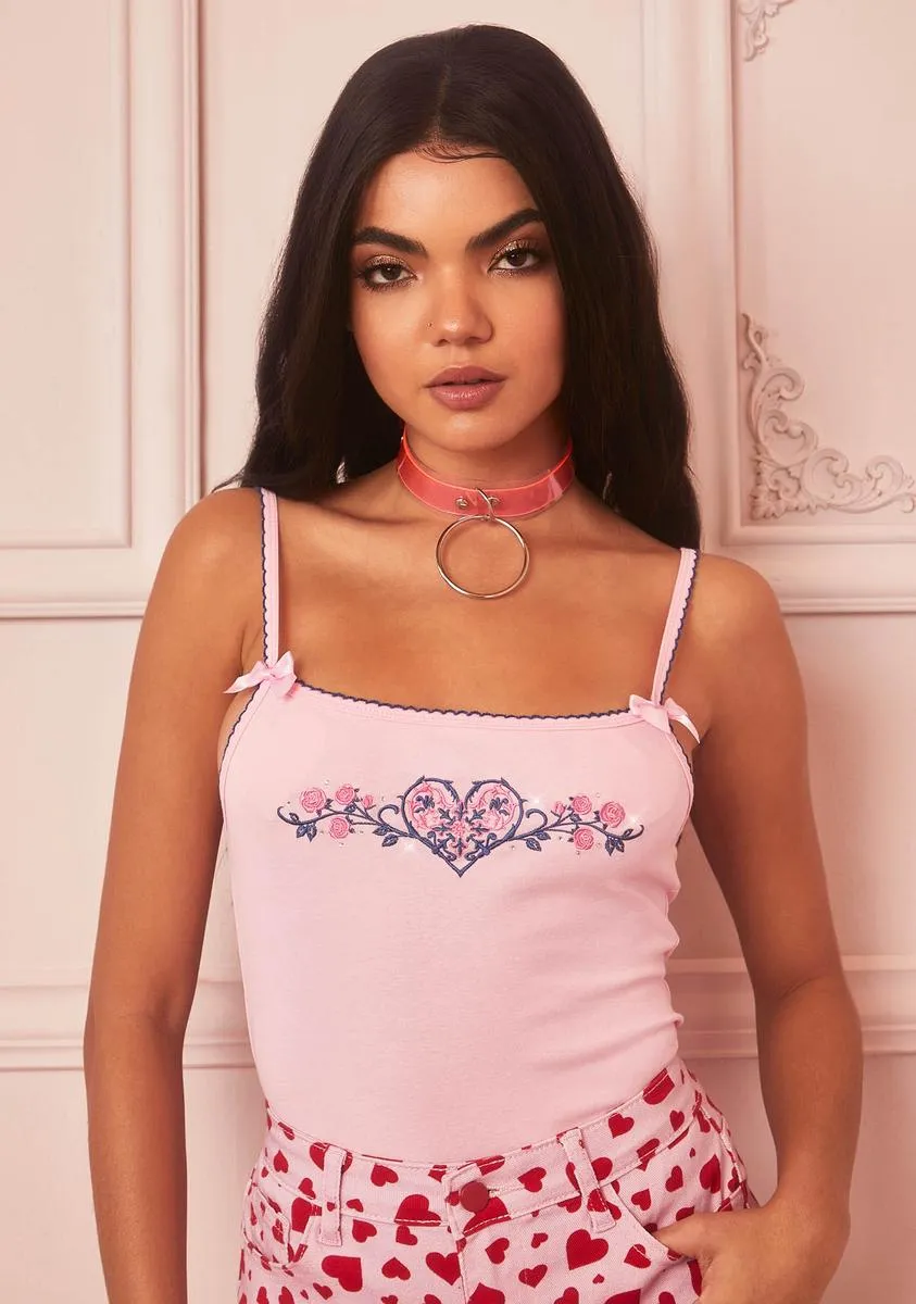 Soulful Gardens Embroidered Tank Top sold by Dolls Kill