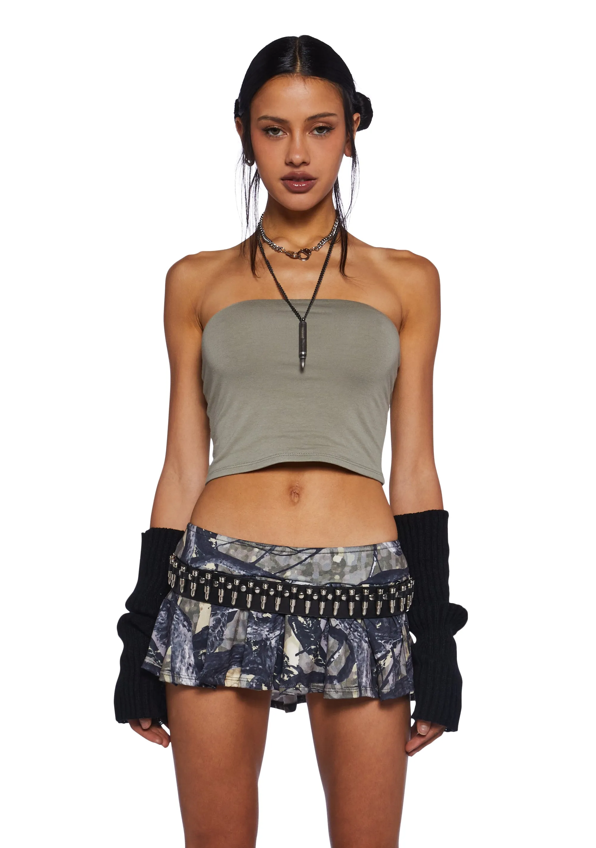 Radio Silence Tube Top - Light Green sold by Dolls Kill