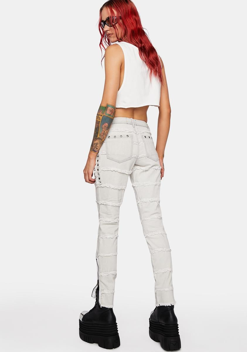 Distortion Distressed Grommet Skinny Jeans sold by Dolls Kill product image thumbnail 4