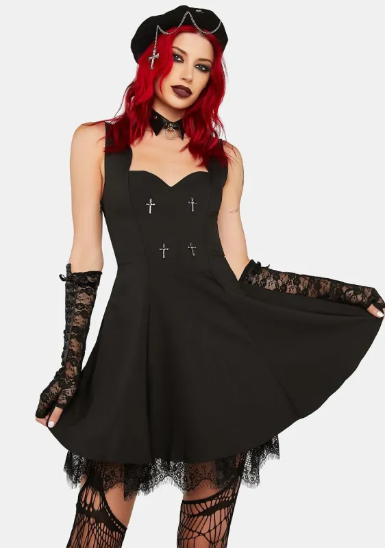 Gothic Punk Academy Doll Strap Dress sold by Dolls Kill