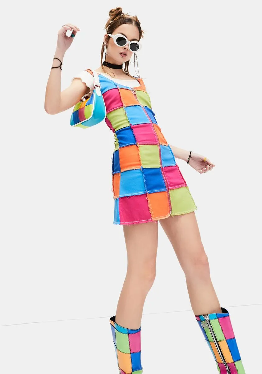 Colorful Life Patchwork Mini Dress sold by Dolls Kill product image thumbnail 2