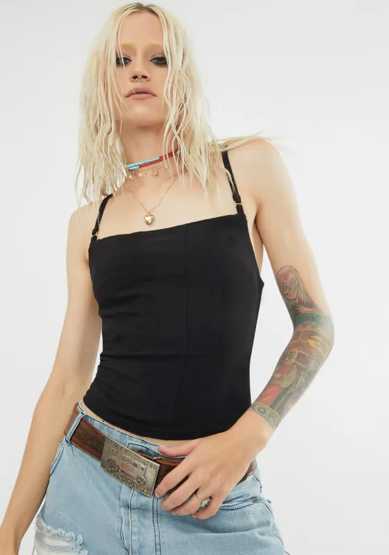 Black Back On Track Cami sold by Dolls Kill