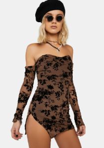 Chocolate Midnight Memories Mini Dress sold by Dolls Kill