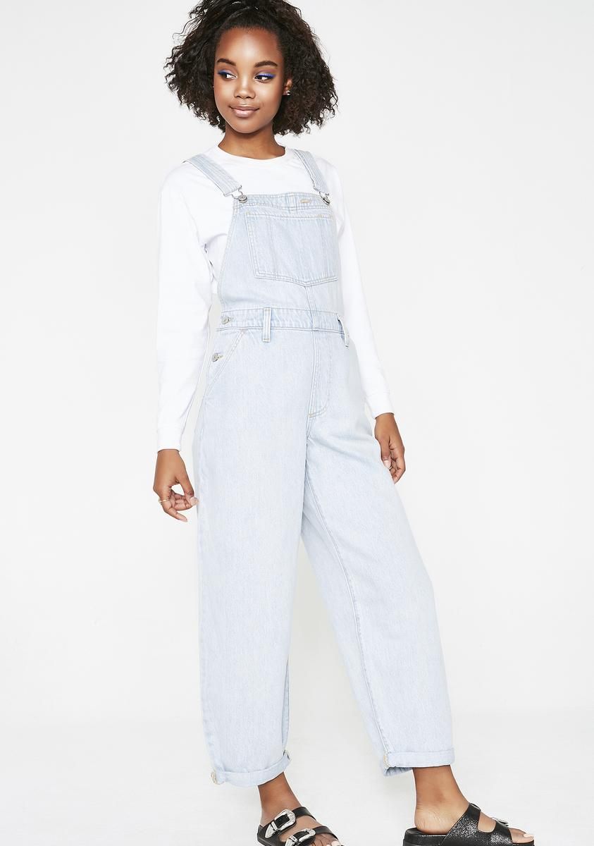 Baggy Denim Overalls sold by Dolls Kill