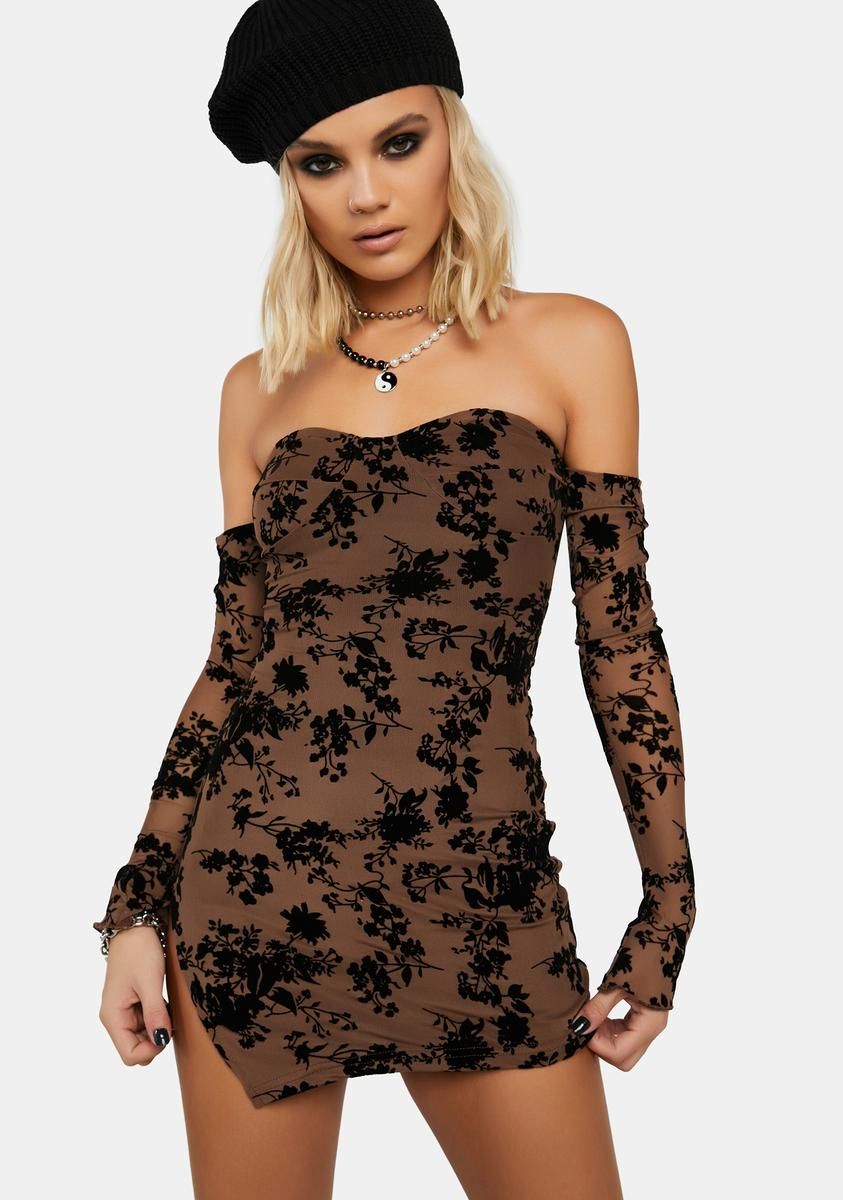 Chocolate Midnight Memories Mini Dress sold by Dolls Kill