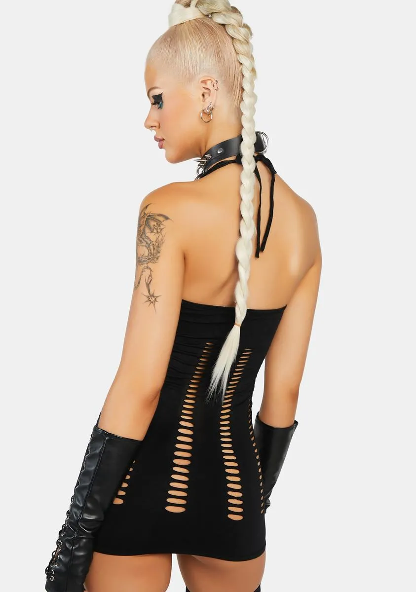 Dropping Jaws Halter Mini Dress sold by Dolls Kill product image thumbnail 3