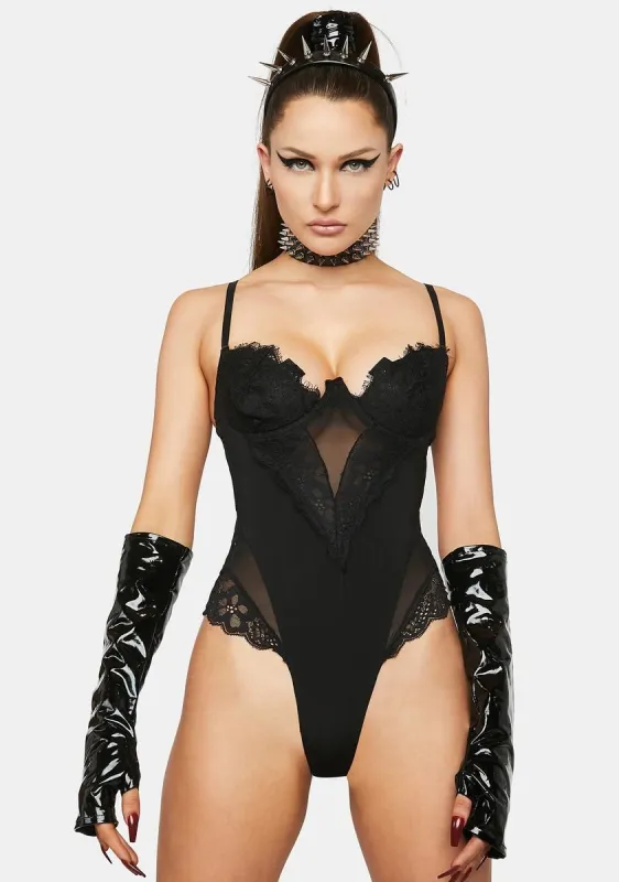 Noir That's One Secret Lace Teddy sold by Dolls Kill