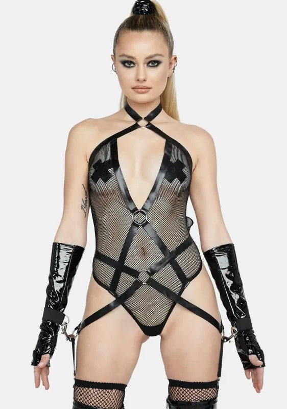 Hot Moments Fishnet Teddy sold by Dolls Kill