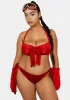 Plus Open Your Present Velvet Lingerie Set sold by Dolls Kill