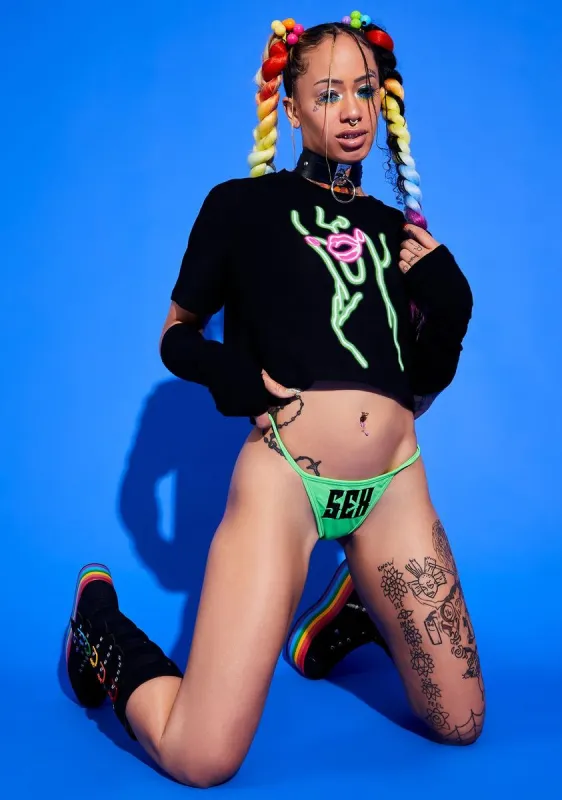 Lips Don't Lie Crop Tee made by Dolls Kill