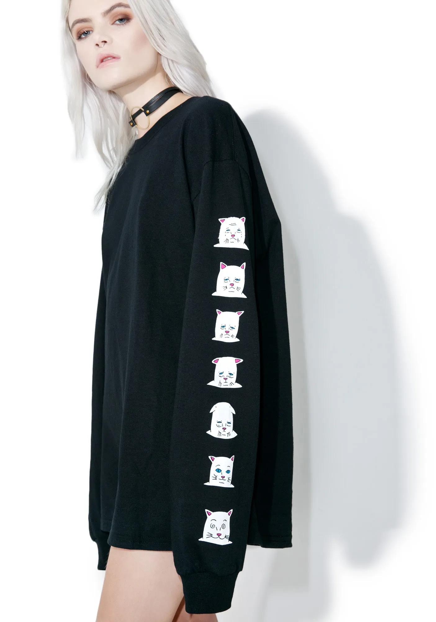 Caturdays Long Sleeve Tee sold by Dolls Kill product image thumbnail 3