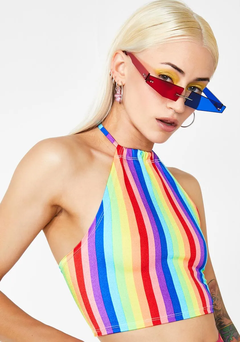 Rainbow Halter Top sold by Dolls Kill product image thumbnail 3