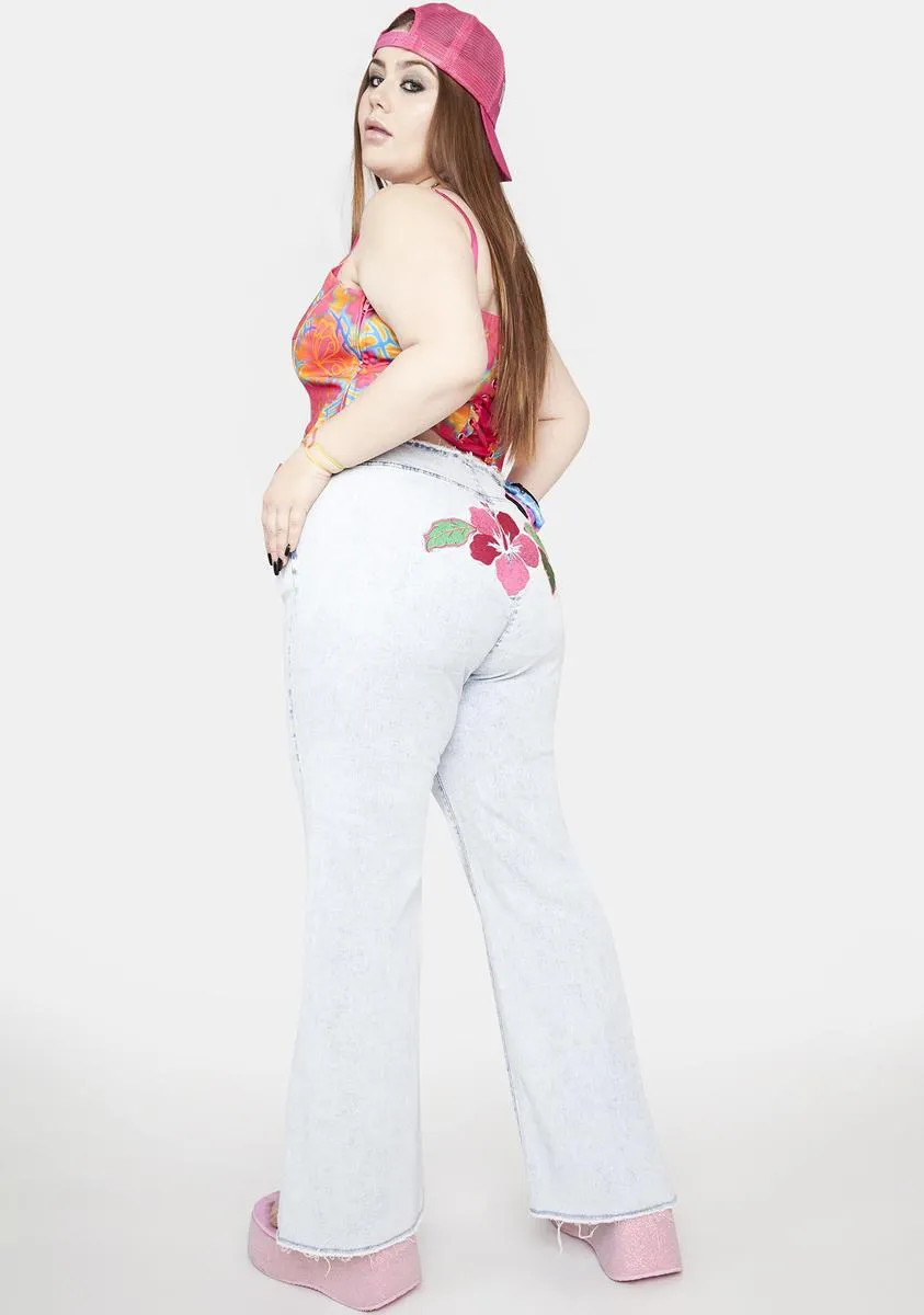 Plus Throw It Back Flare Jeans sold by Dolls Kill