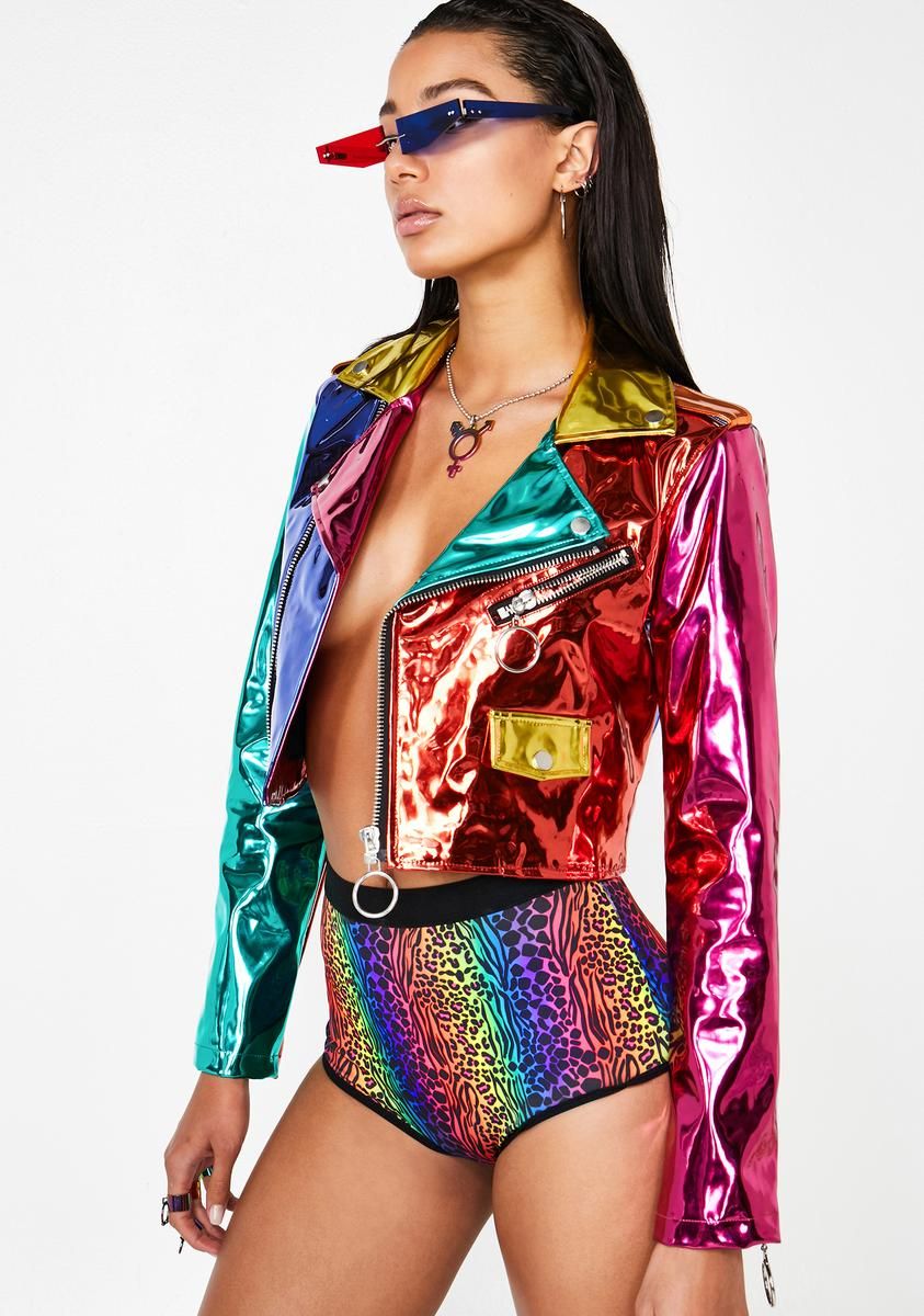 Rainbow Runner Moto Jacket sold by Dolls Kill product image thumbnail 2