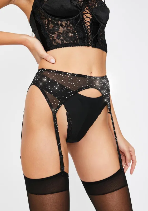 Love Songs Rhinestone Garter Belt sold by Dolls Kill