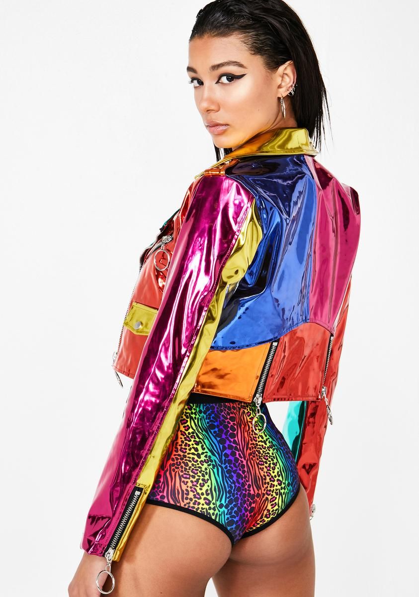 Rainbow Runner Moto Jacket sold by Dolls Kill product image thumbnail 4