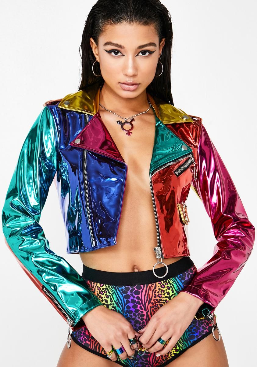 Rainbow Runner Moto Jacket sold by Dolls Kill