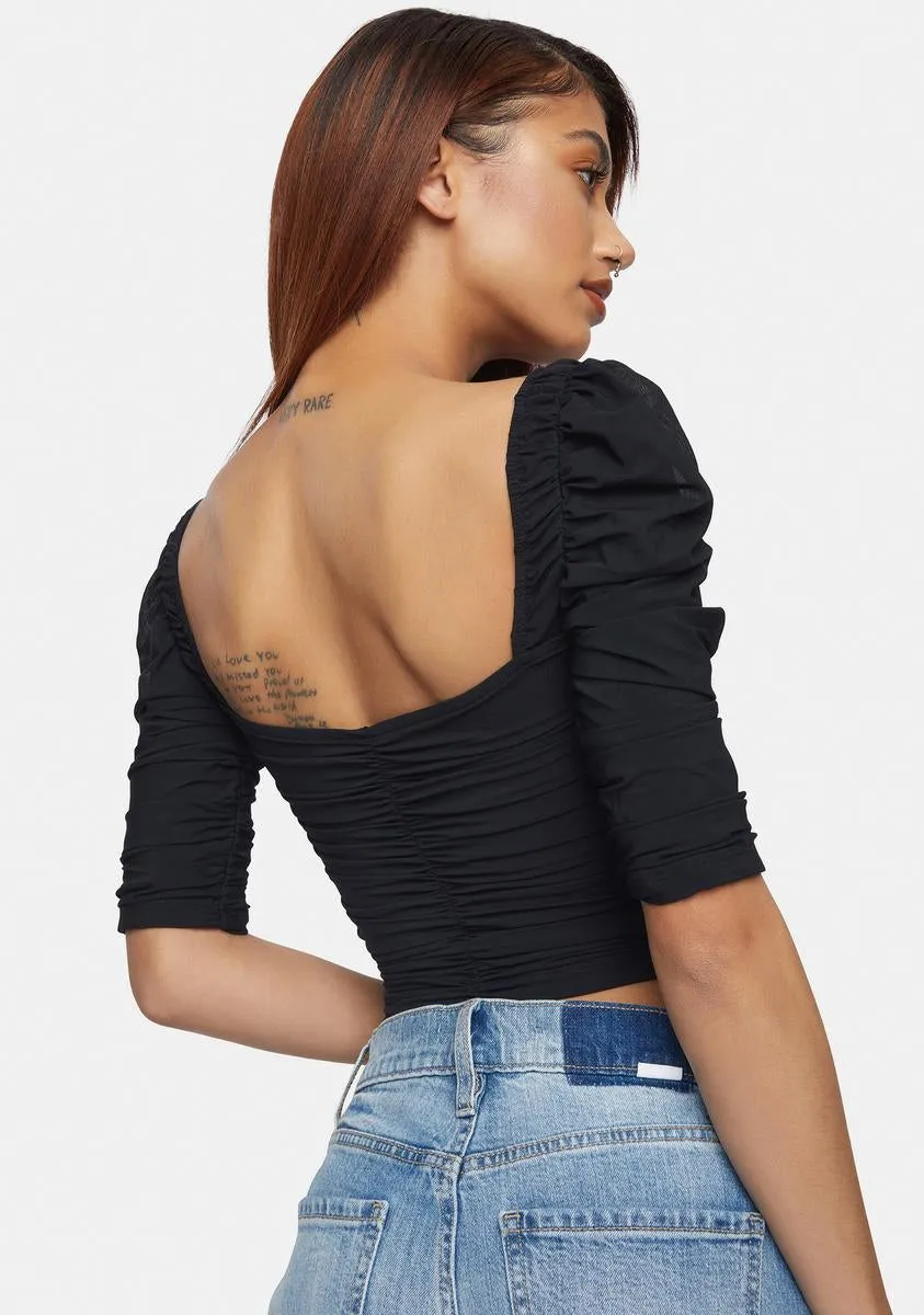 Hidden Liar Ruched Puff Sleeve Top sold by Dolls Kill product image thumbnail 4