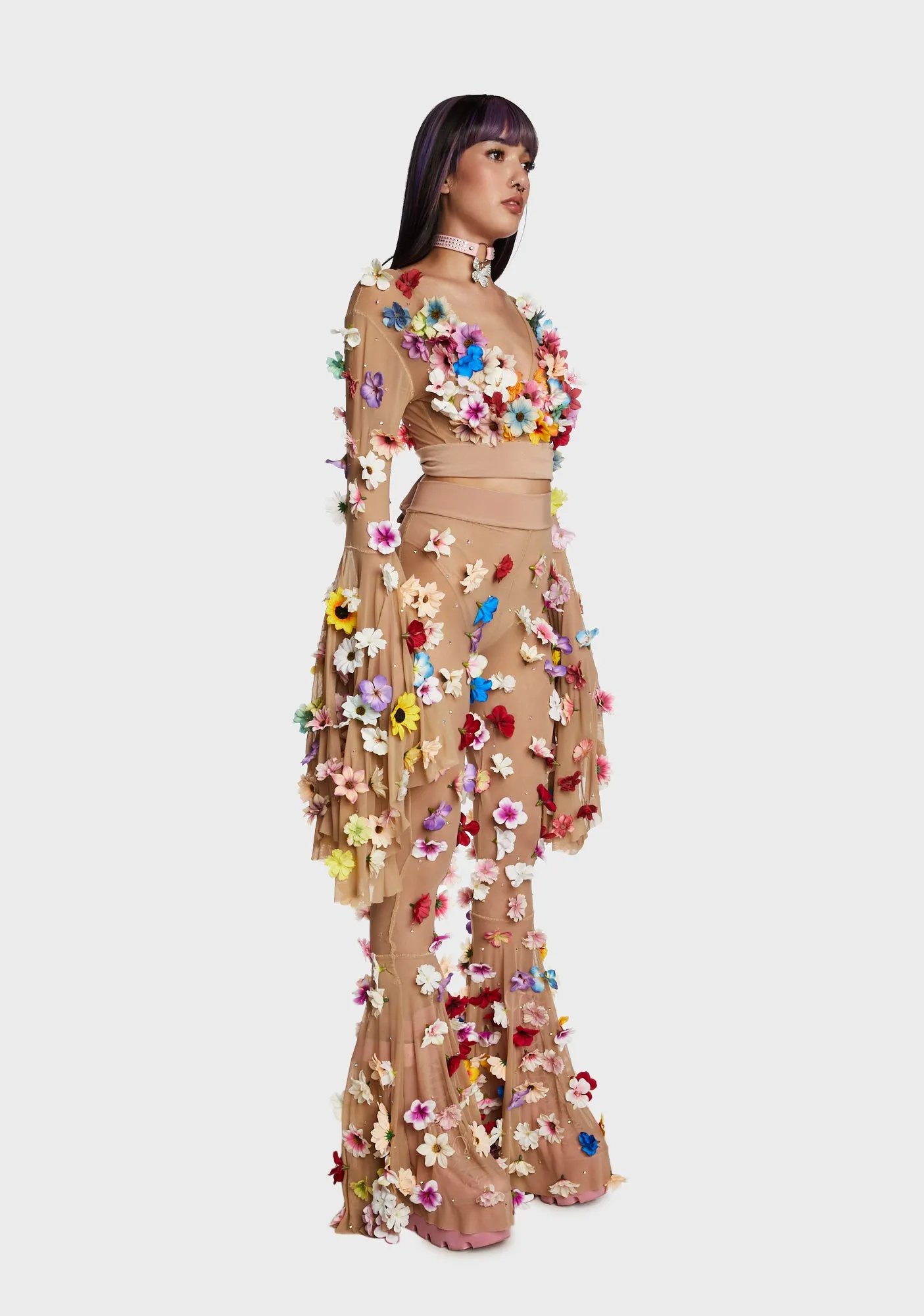 Flower Power Bell Sleeve Top sold by Dolls Kill product image thumbnail 4