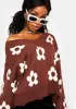 Chocolate Floral Sweater sold by Dolls Kill