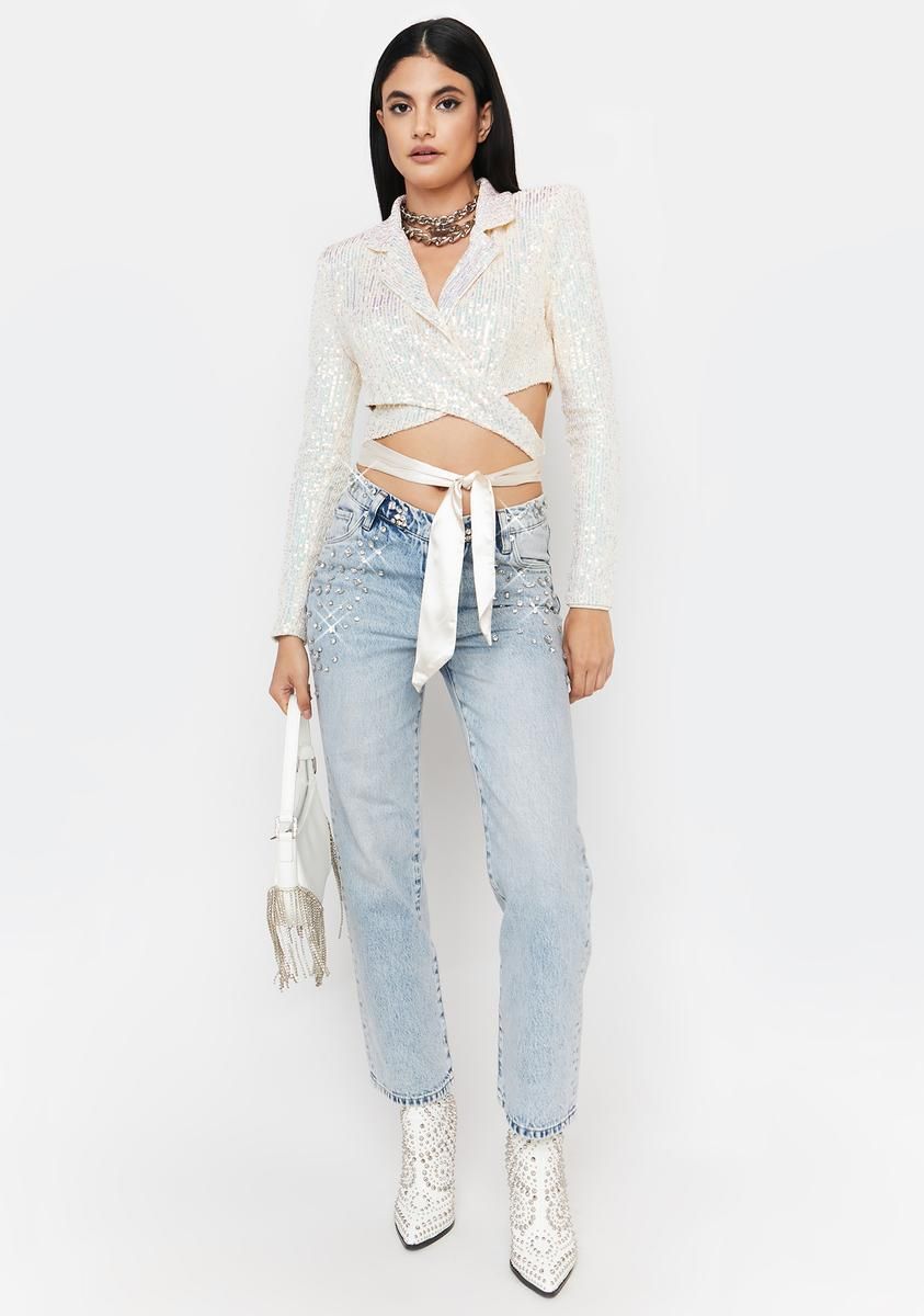 Opal Party's Here Sequin Wrap Blazer sold by Dolls Kill product image thumbnail 3