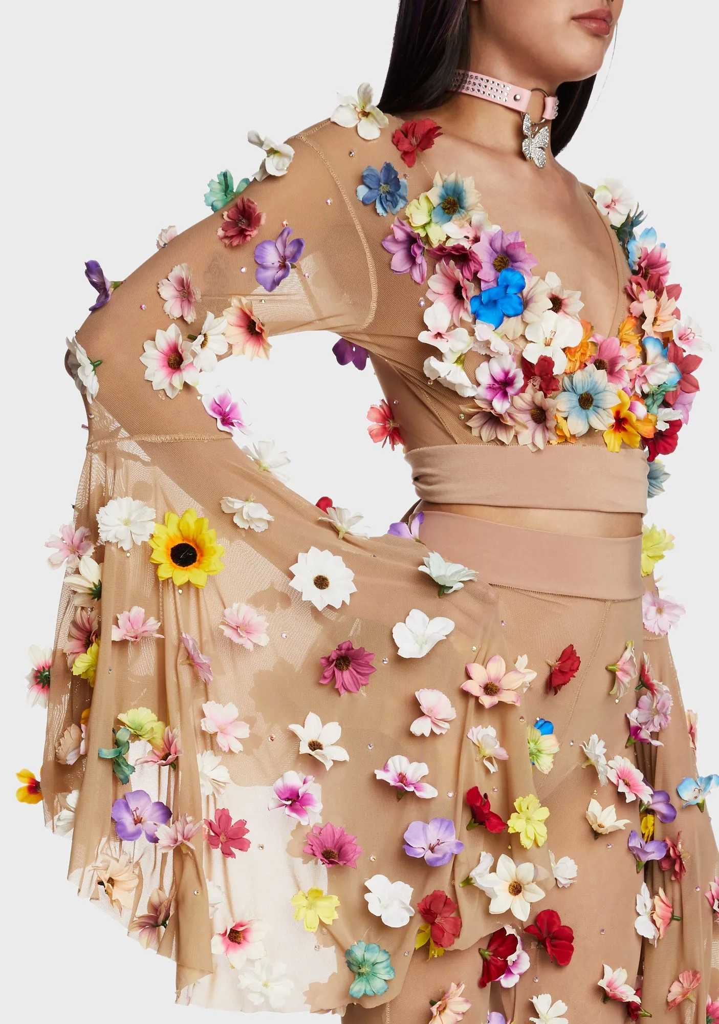 Flower Power Bell Sleeve Top sold by Dolls Kill product image thumbnail 2