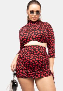 Plus Wrap Me In Your Love Mini Skirt sold by Dolls Kill
