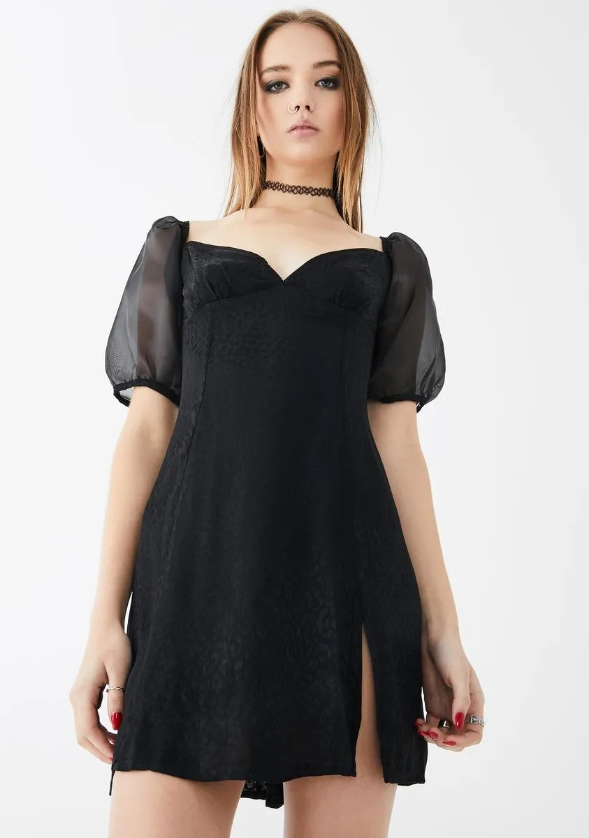 Black Cheetah Espera Dress sold by Dolls Kill