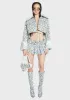 Monogram Denim Crop Jacket sold by Dolls Kill