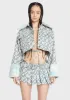 Monogram Denim Crop Jacket sold by Dolls Kill