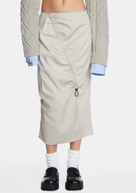 Oat Enore Midi Cargo Skirt sold by Dolls Kill