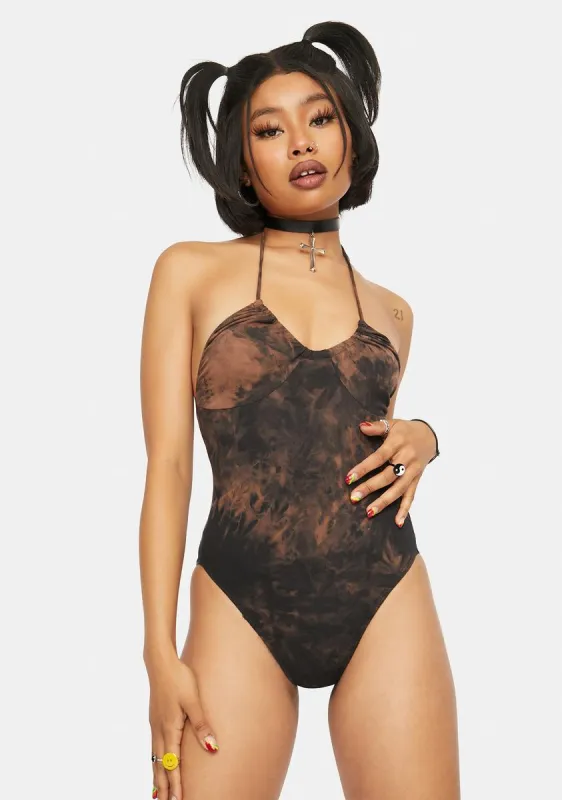 Larisa Tie Dye Halter Bodysuit sold by Dolls Kill