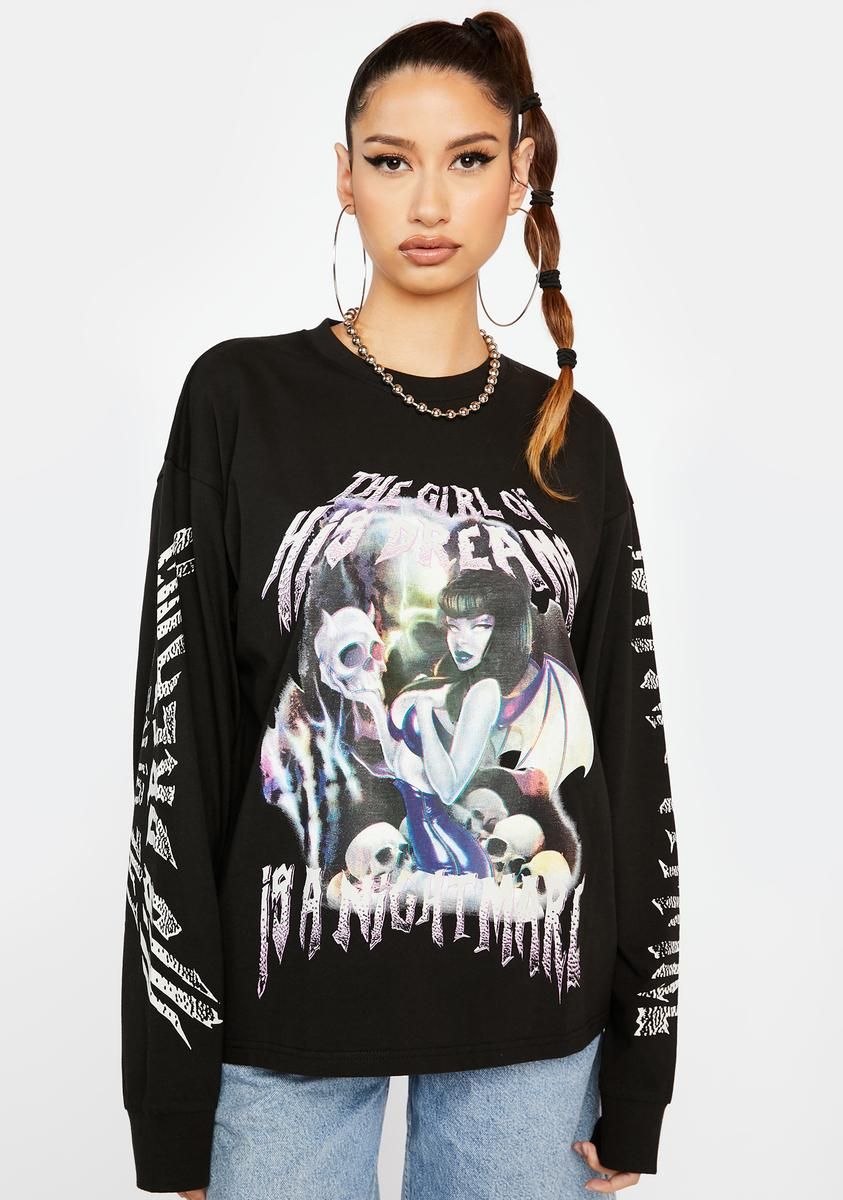Nightmare Long Sleeve Graphic Tee sold by Dolls Kill product image thumbnail 2