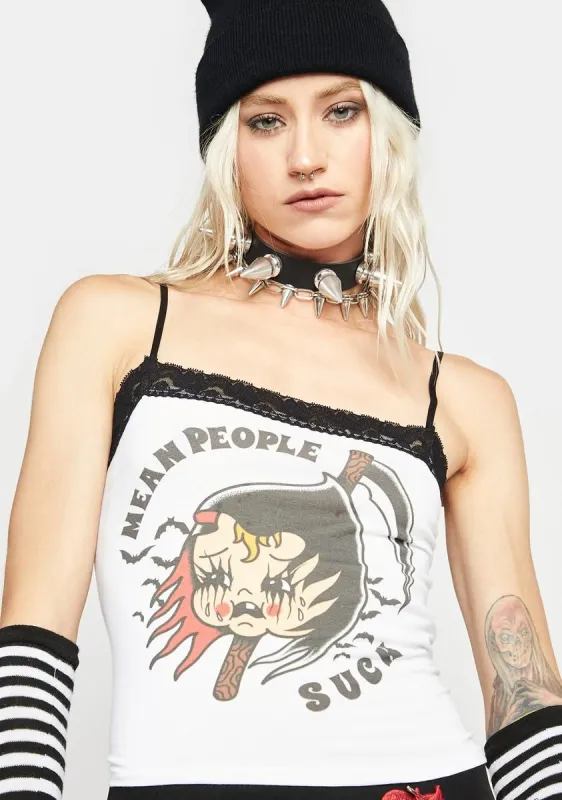 Mean People Suck Lace Tank sold by Dolls Kill