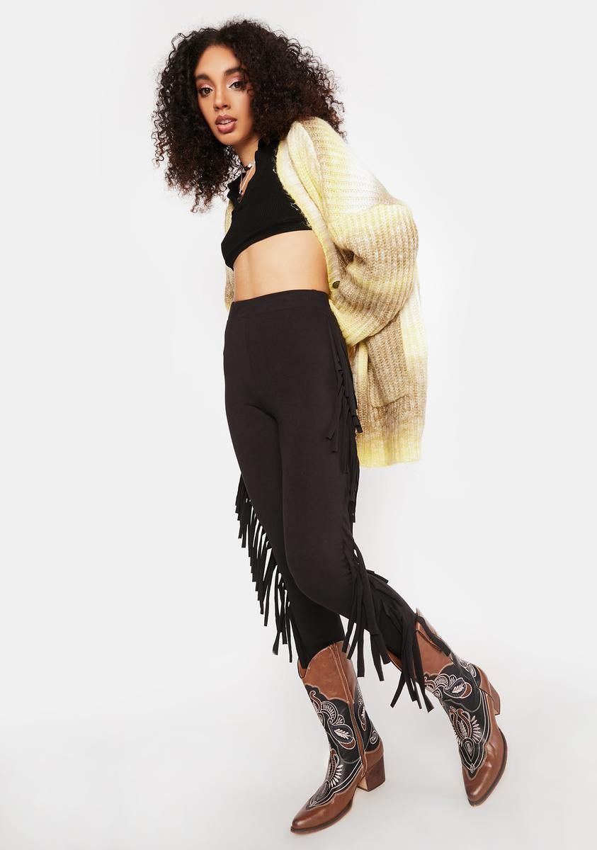 Noir Dust Settles Fringe Leggings sold by Dolls Kill product image thumbnail 3