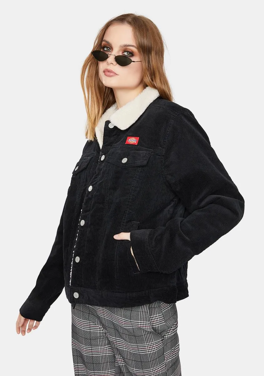 Black Sherpa Lined Corduroy Jacket sold by Dolls Kill product image thumbnail 2