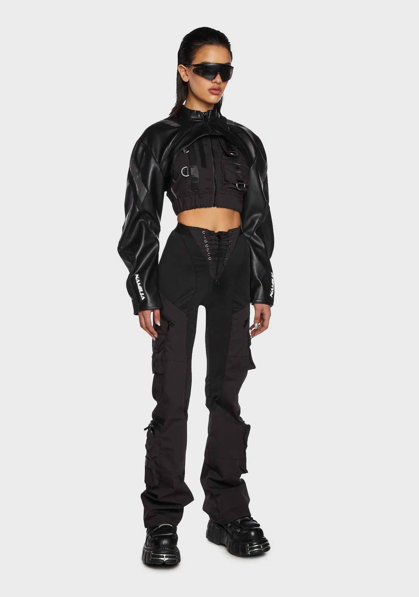 Techno Stretch Cargo Pants sold by Dolls Kill product image thumbnail 5