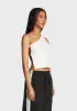 Verdi Open-Back One Shoulder Top - White sold by Dolls Kill
