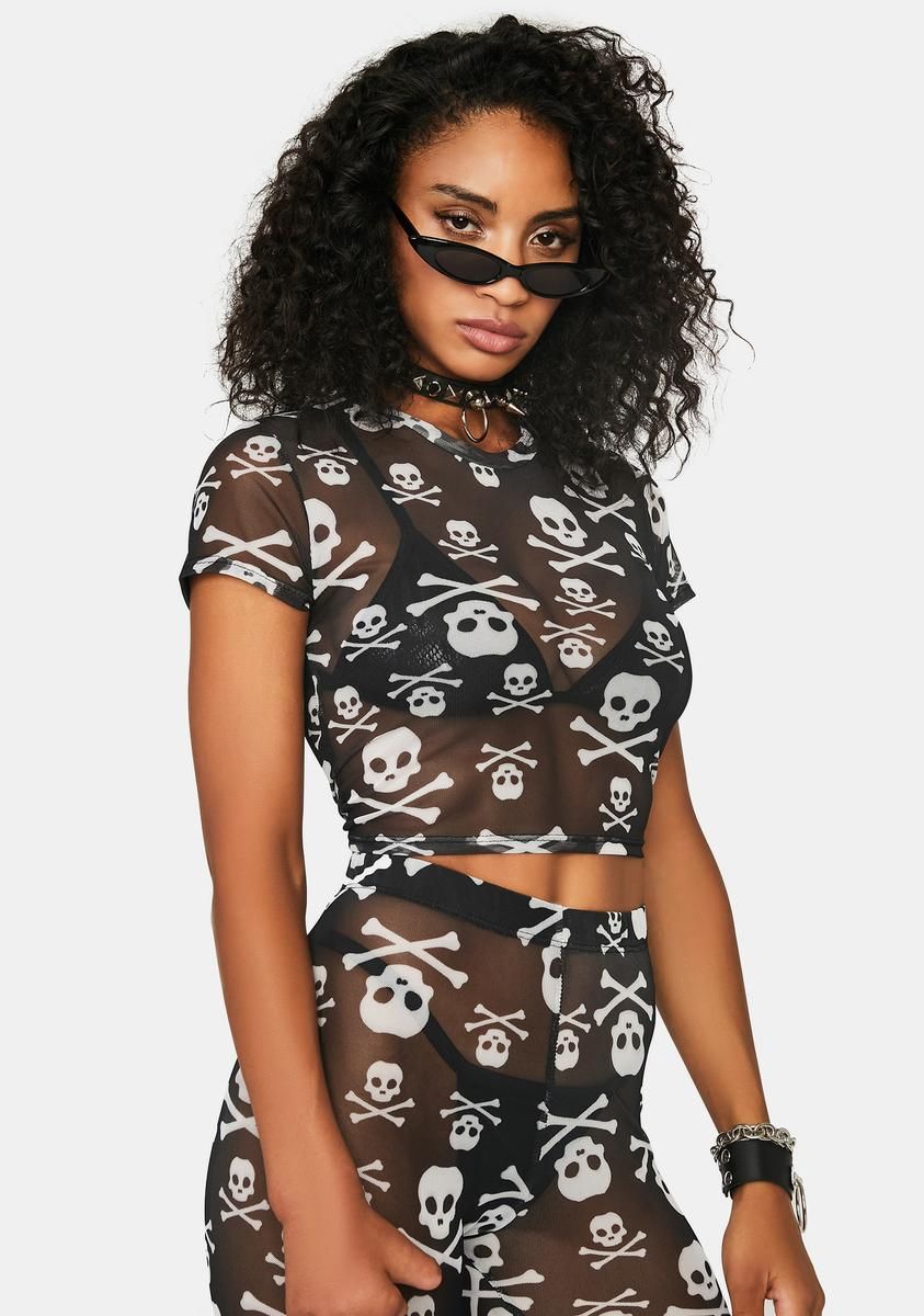 Skull Crusher Mesh Tee sold by Dolls Kill product image thumbnail 2