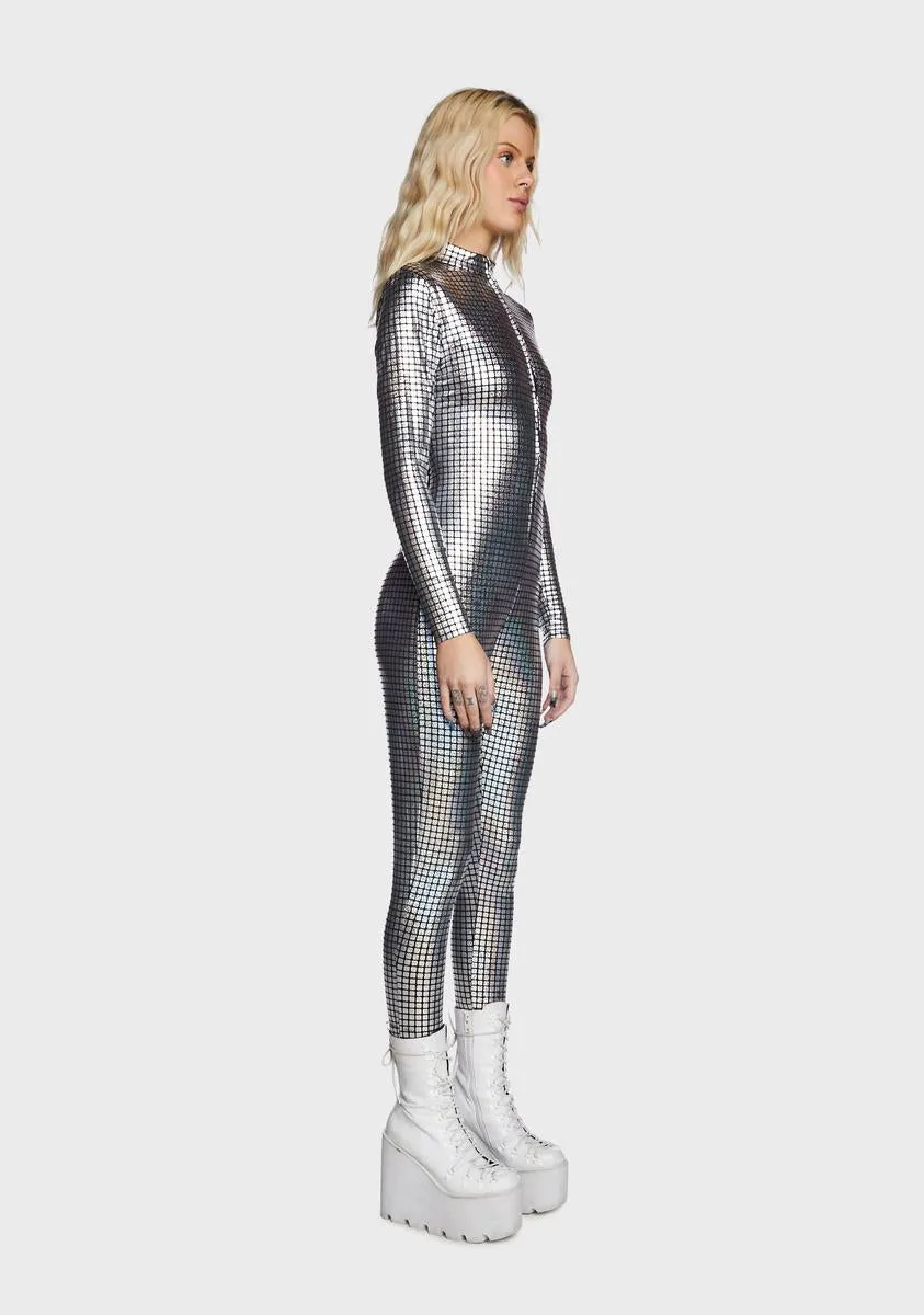 Give 'Em Whiplash Holographic Catsuit sold by Dolls Kill product image thumbnail 3