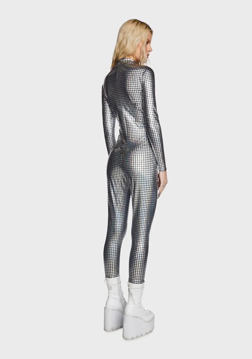 Give 'Em Whiplash Holographic Catsuit sold by Dolls Kill product image thumbnail 4