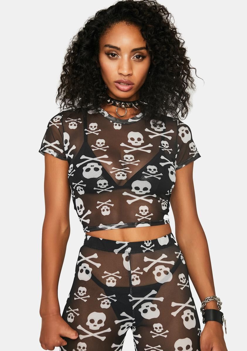 Skull Crusher Mesh Tee sold by Dolls Kill