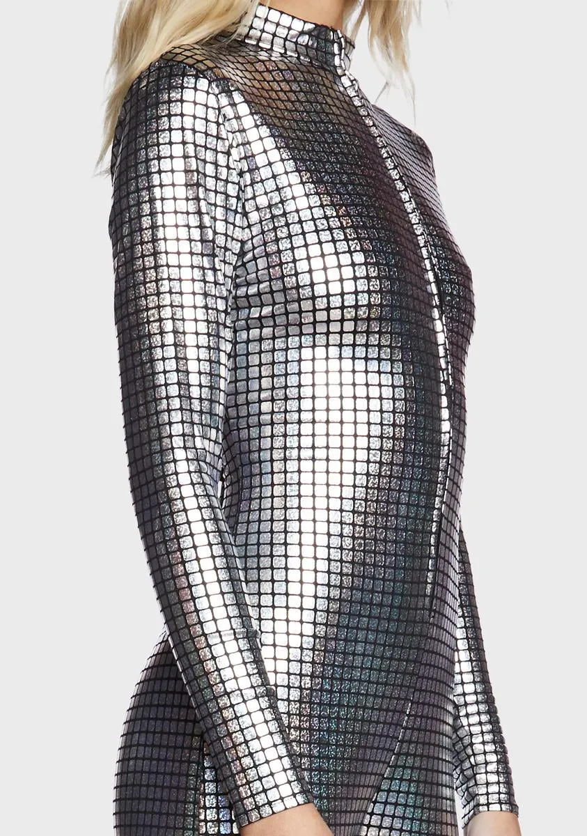 Give 'Em Whiplash Holographic Catsuit sold by Dolls Kill product image thumbnail 2