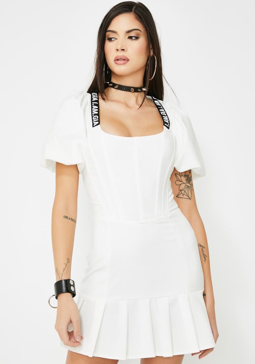White Chelsey Mini Dress sold by Dolls Kill