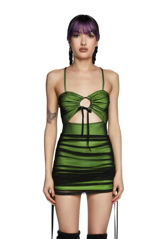 More Than Friends Mini Dress - Green sold by Dolls Kill