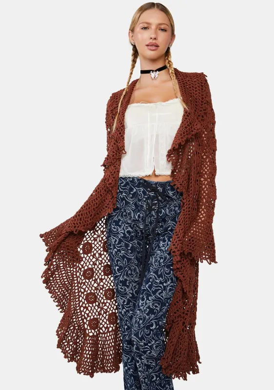 Go Your Own Way Crochet Cardigan sold by Dolls Kill