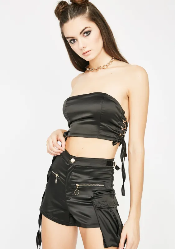 Make Believe Satin Set sold by Dolls Kill