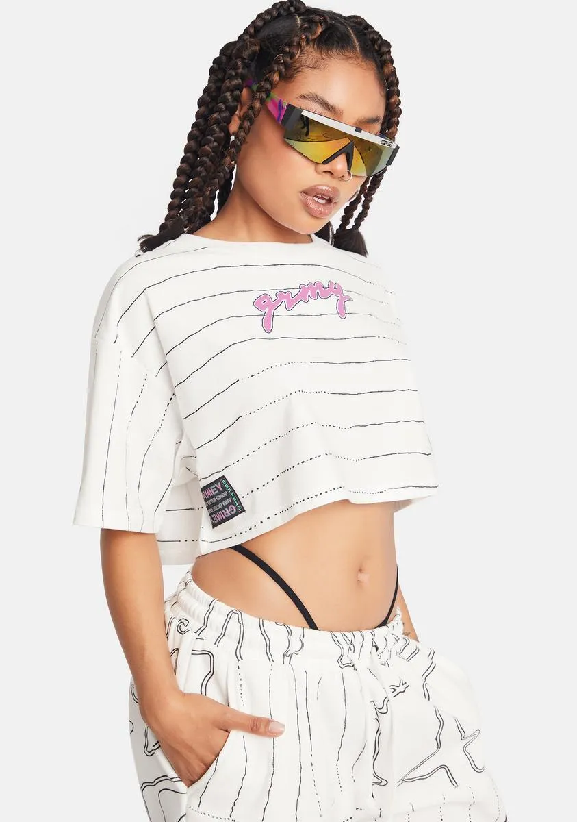 White Striped Crop Tee sold by Dolls Kill product image thumbnail 2