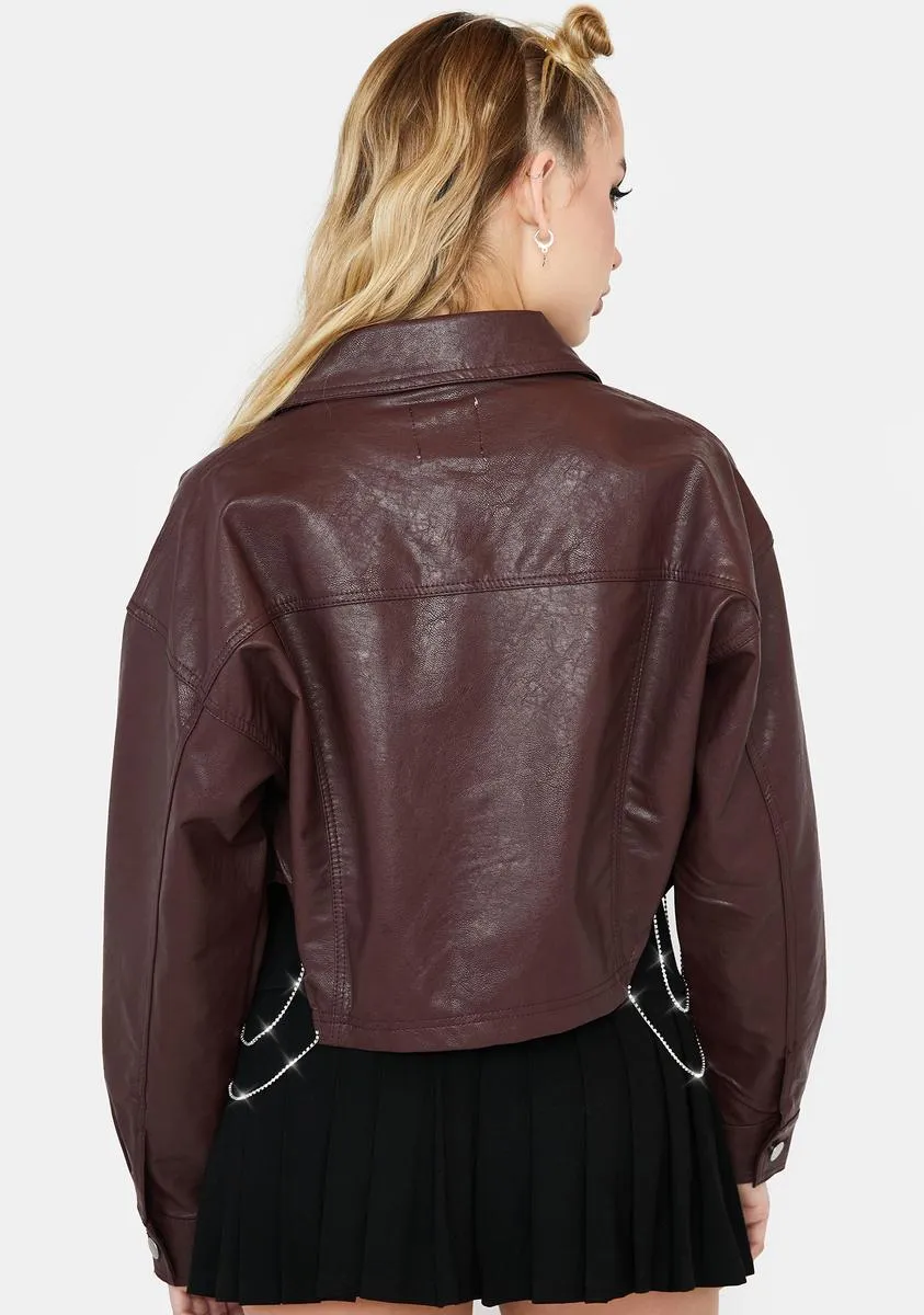 Text Me Tonight Vegan Leather Jacket sold by Dolls Kill product image thumbnail 4